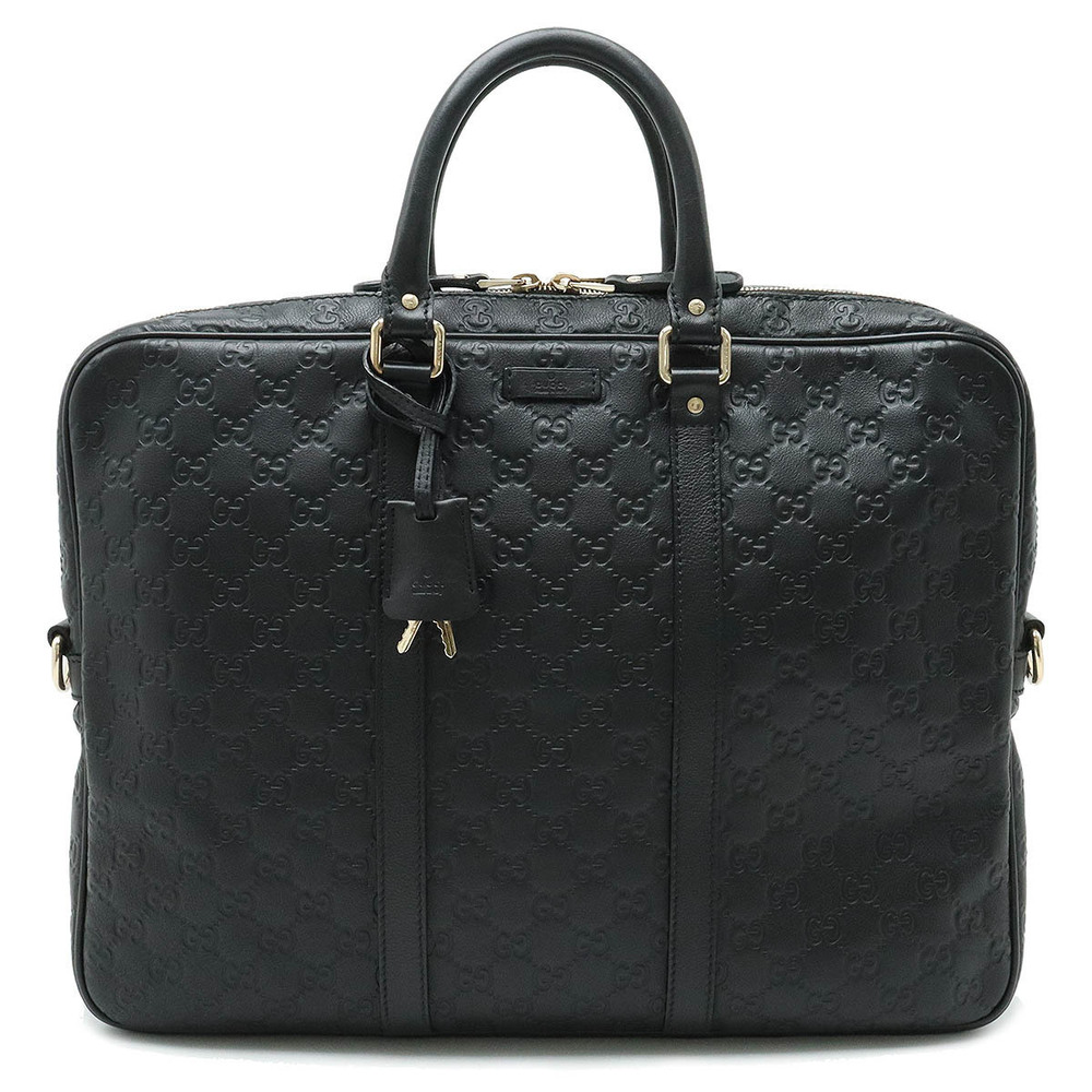 Gucci Guccissima Business Bag Briefcase Leather Black